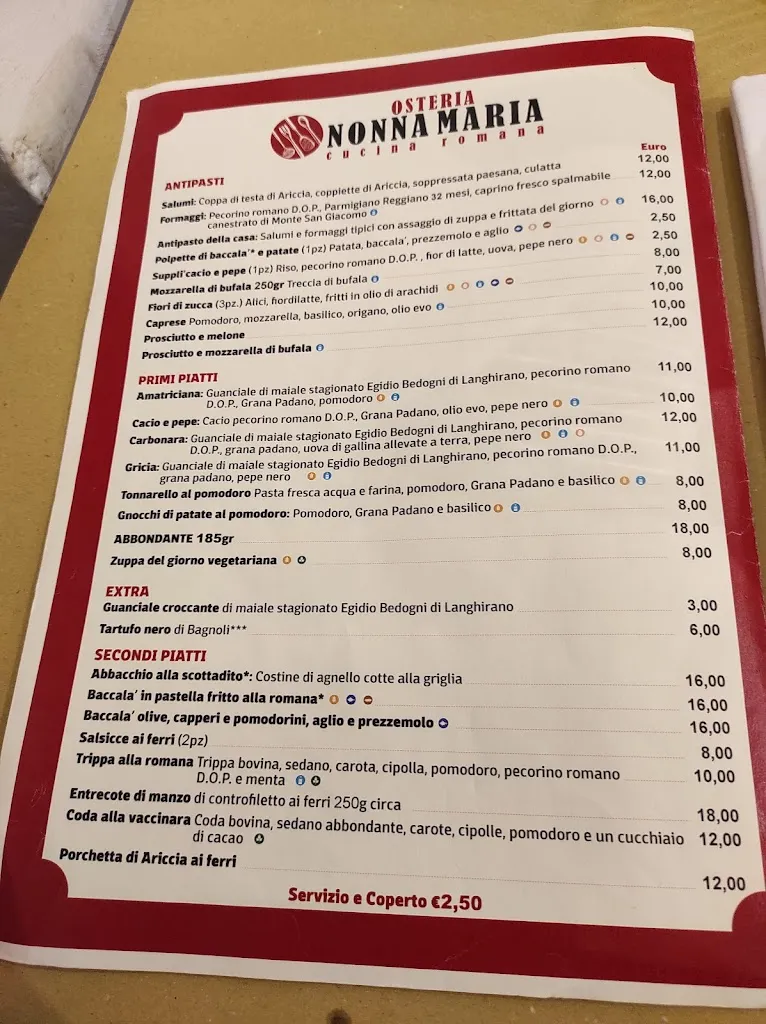 Menu_Osteria Nonna Maria Cava de tirreni_Cava Dè Tirreni_image_1