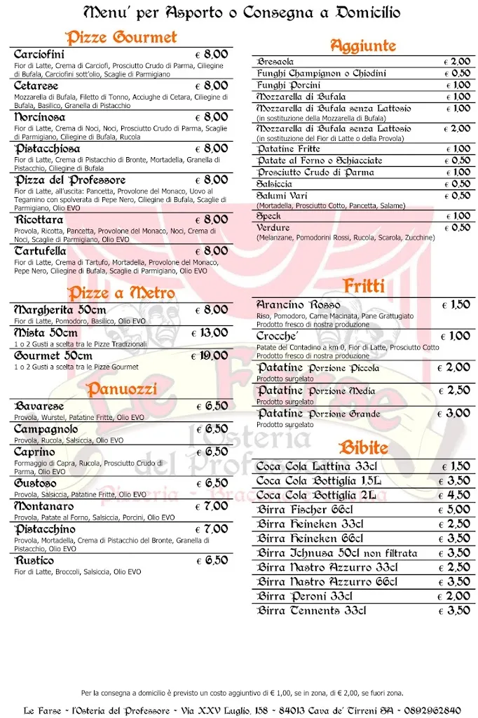 Menu_Le Farse - l'Osteria del Professore_Cava Dè Tirreni_image_1