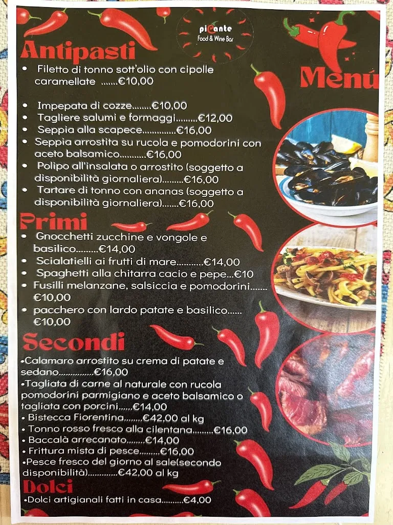 Menu_Picante Restaurant and Wine Bar_Cava Dè Tirreni_image_1