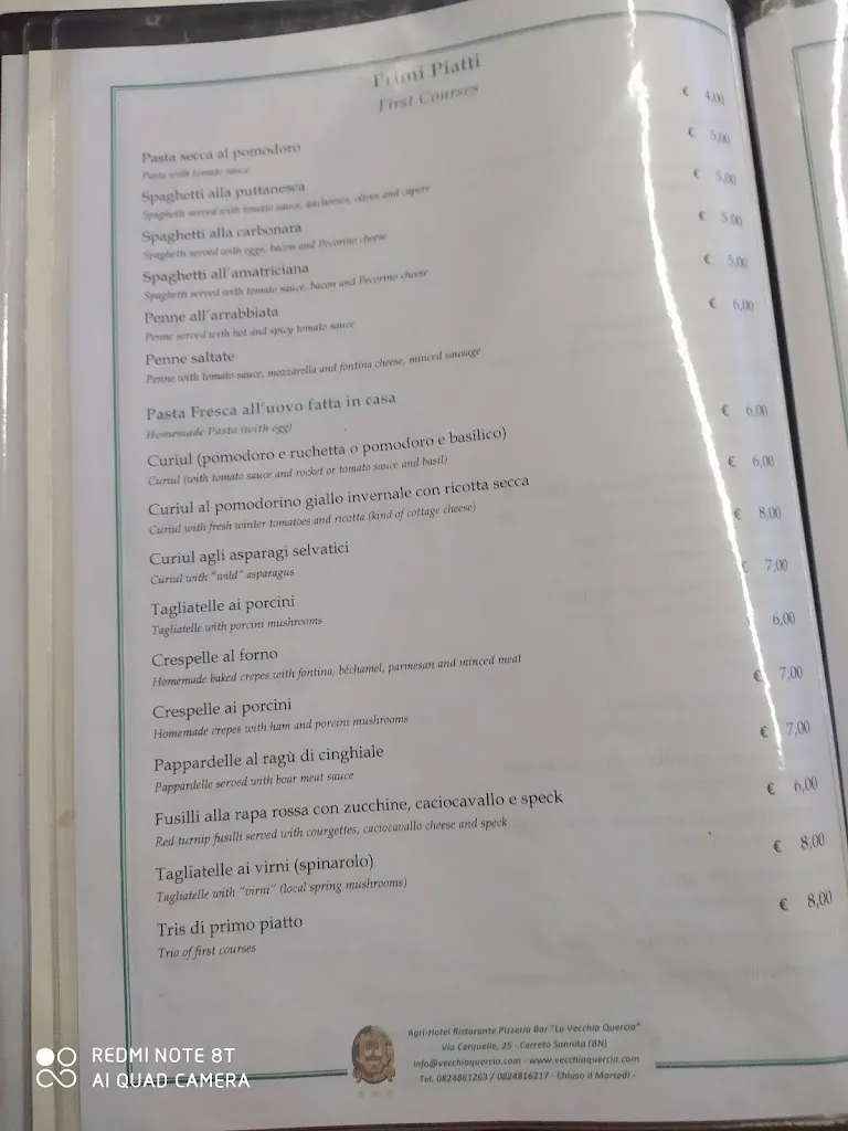 Menu_Agrihotel La Vecchia Quercia_Cerreto Sannita_image_1