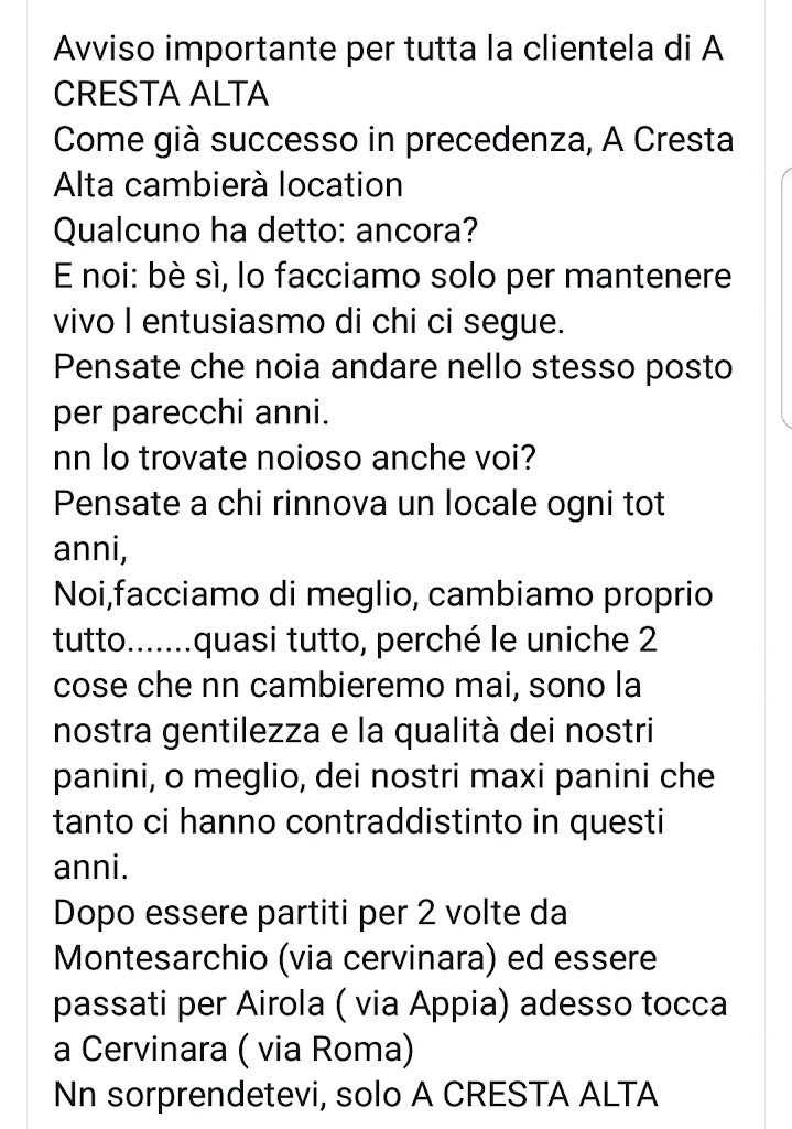 Menu_A Cresta Alta_Cervinara_immagine_1