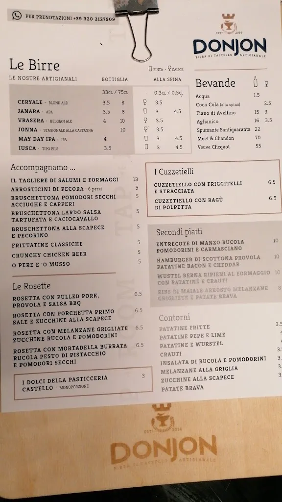Menu_Birrificio artigianale Donjon_Cervinara_image_1