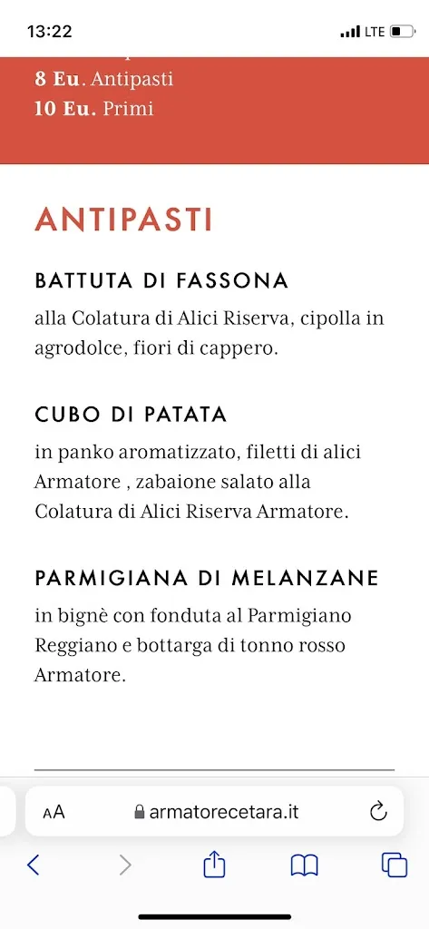 Menu_La Dispensa ARMATORE | Tonno rosso e Alici - Cetara_Cetara_immagine_1