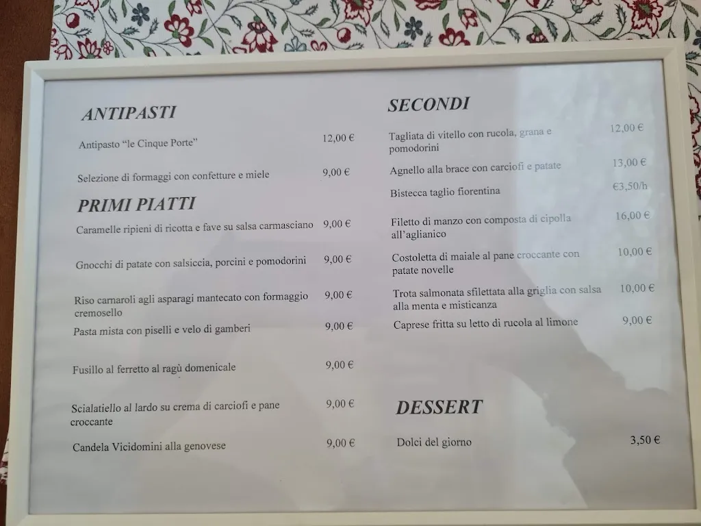 Menu_Le Cinque Porte_Fisciano_image_1