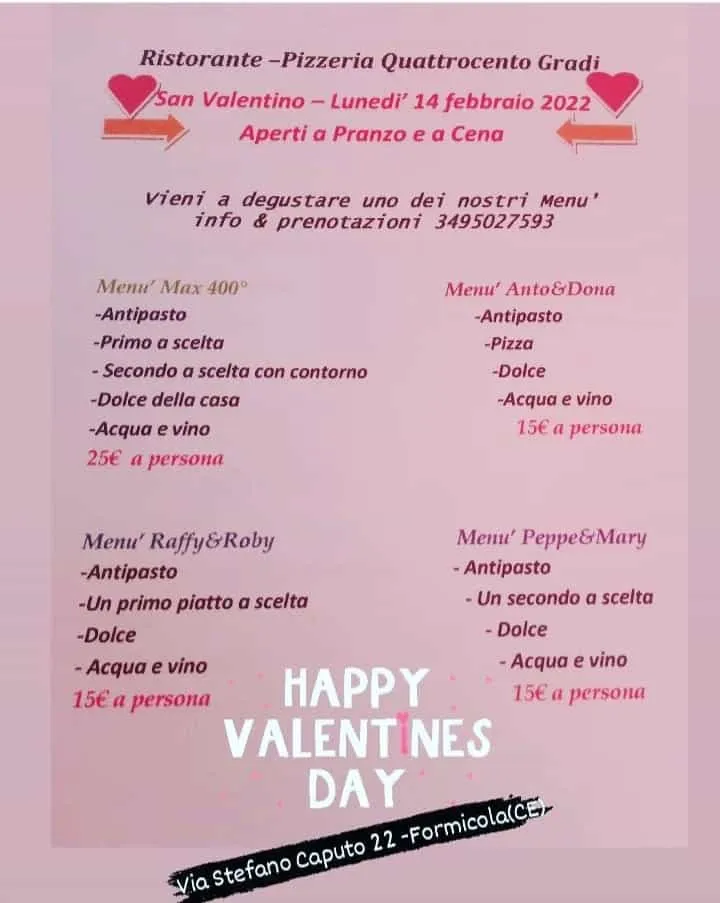 Menu_Quattrocento Gradi Pizzeria Formicola _Formicola_image_1