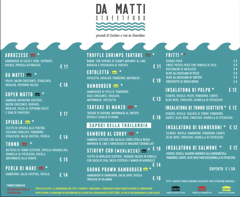 Menu_Da Matti Street Food_Marina di San Vito_image_1