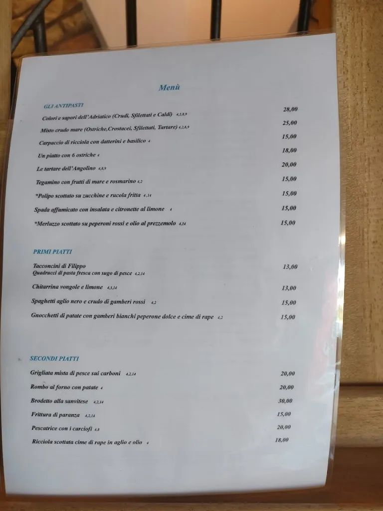 Menü_L'Angolino Da Filippo1891_Marina di San Vito_Bild_1