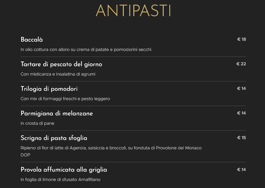 Menu_Luca's Restaurant - Bar - Pizzeria_Furore_image_2