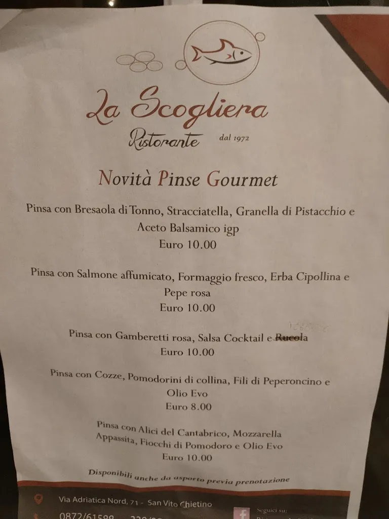 Menu_Ristorante La Scogliera_Marina di San Vito_image_1