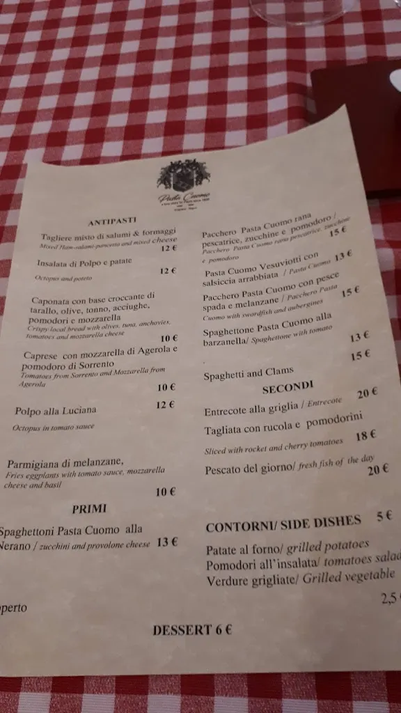 Menü_Pastificio Cuomo_Gragnano_Bild_3