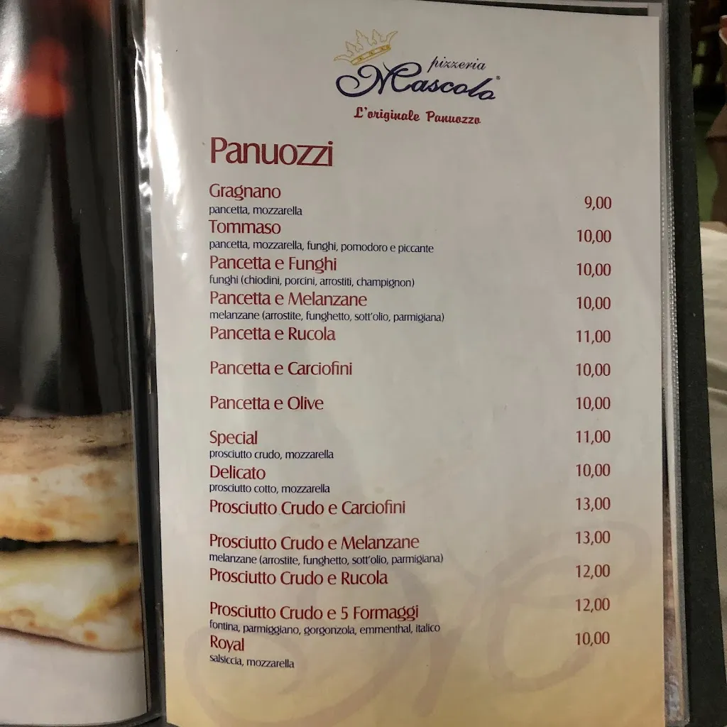 Menu_Pizza e panuozzo Mascolo 1982_Gragnano_image_3