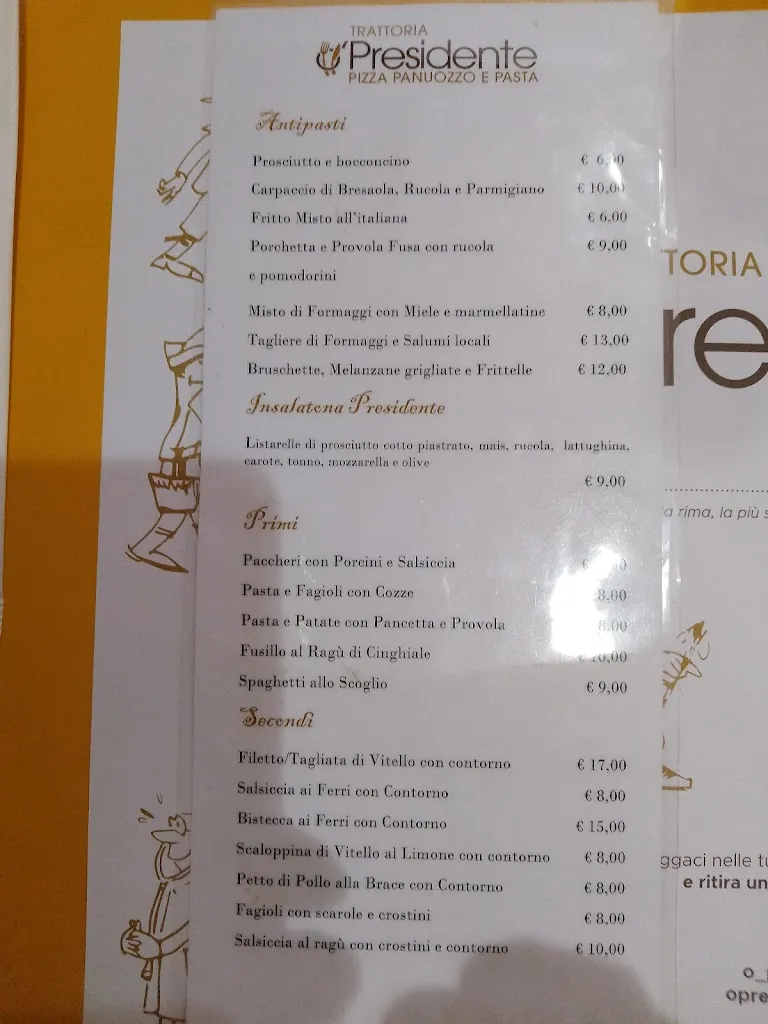 Menu_O'presidente Trattoria e pizzeria_Gragnano_immagine_1