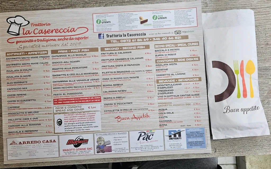 Menu_Trattoria La Casereccia_Marina di San Vito_image_2