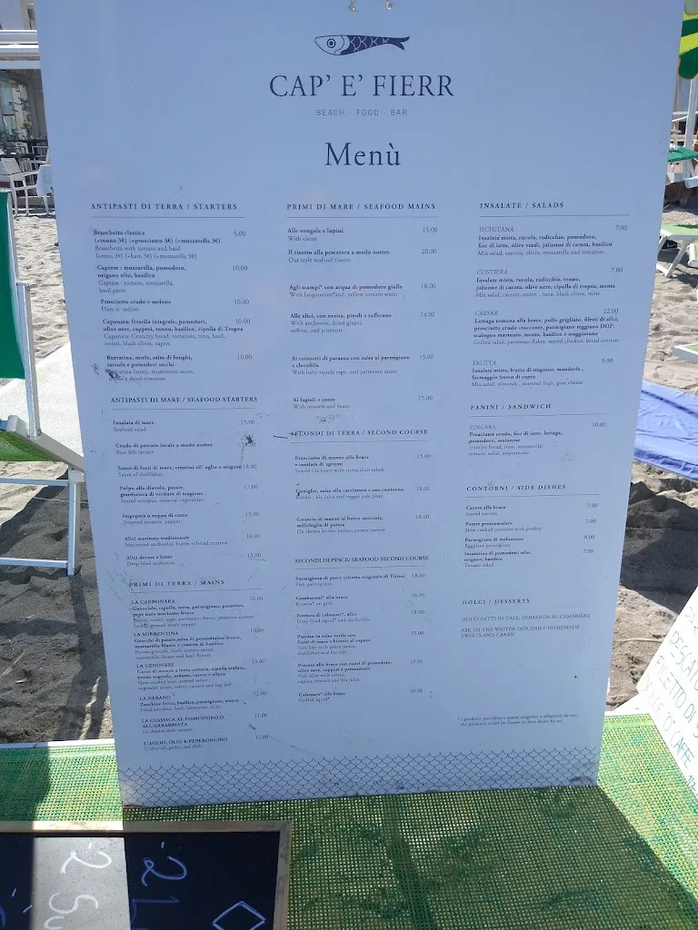 Menu_Cap e Fierr - Ristorante - Bar - Spiaggia - Ischia_Ischia Porto_image_1