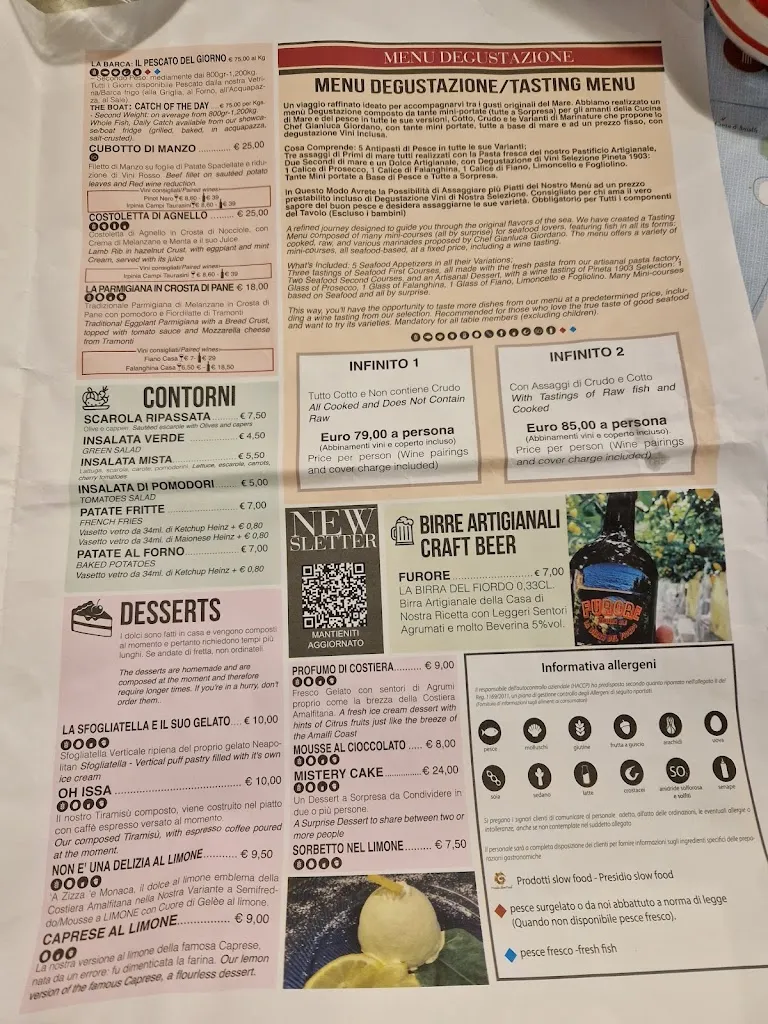 Menu_Pineta 1903, Ristorante con Pastificio Artigianale L’Autentica Cucina di Mare della Costiera Amalfitana_Maiori_immagine_1