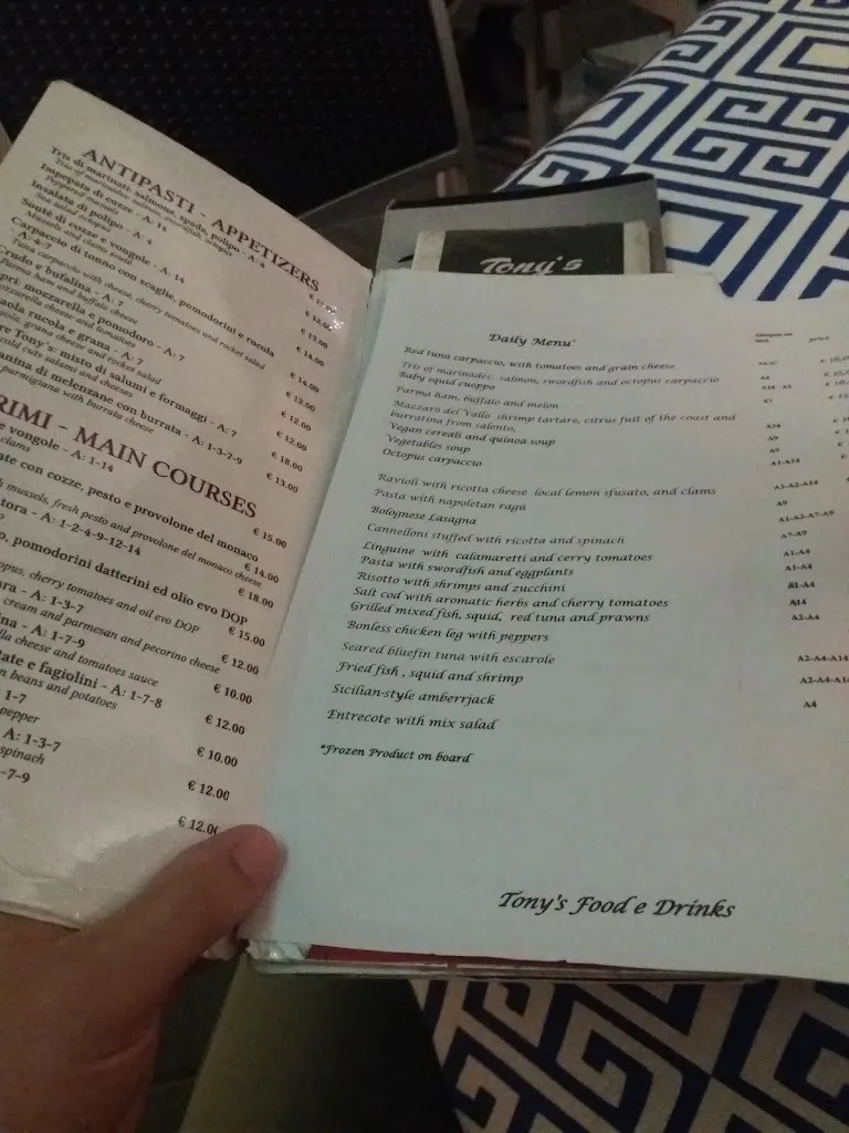 Menu_Tony's Food & Drinks - Maiori_Maiori_image_1