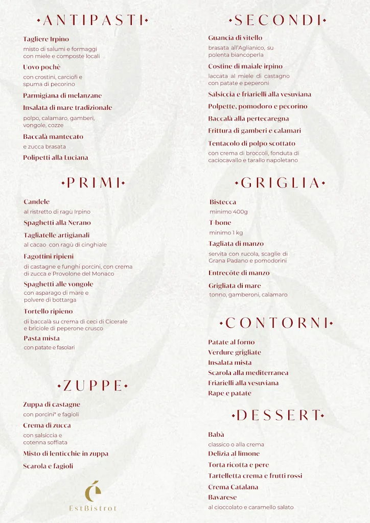 Menü_Est Bistrot | Avellino Est_Manocalzati_Bild_1