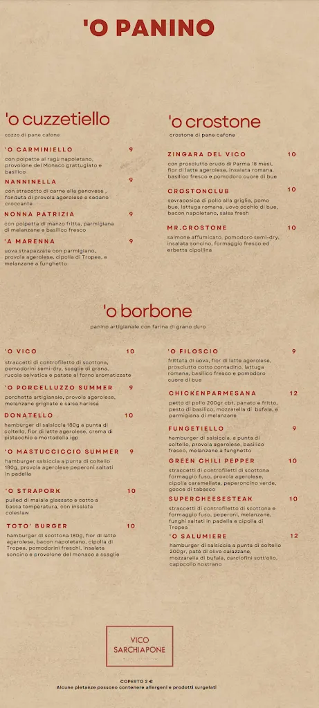 Menu_Vico Sarchiapone, Pub Pizzeria Varcaturo, Napoli Food Tour, locale SKY, American Bar, Sala Biliardo_Masseria Vecchia Ovest_image_4