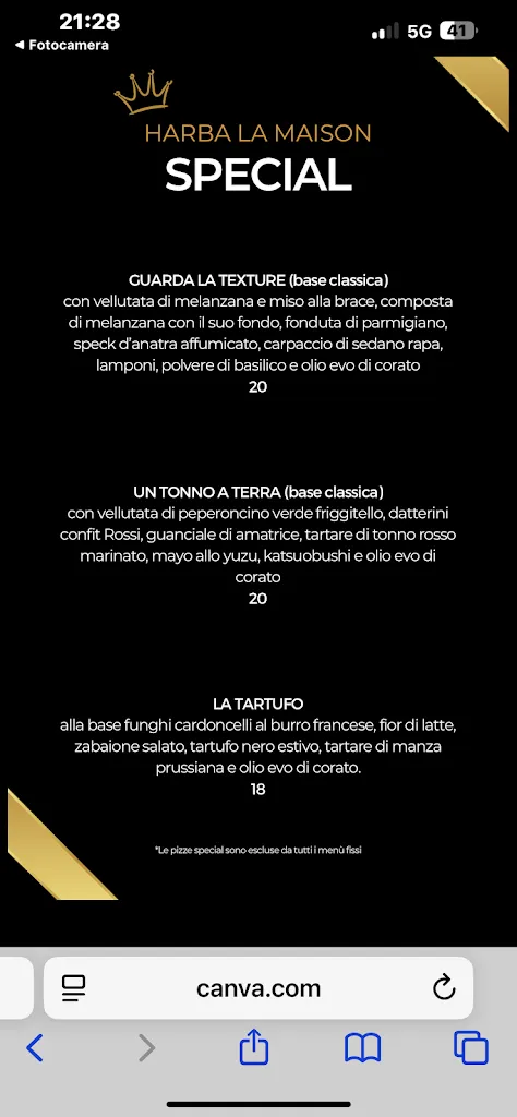 Menu_Harba La Maison_Maddaloni_image_1