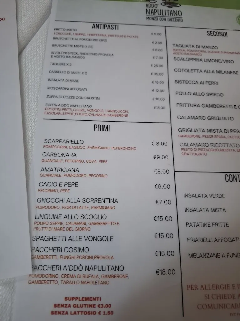 Menu_Ristorante e Pizzeria A'ddò Napulitano di Marino Cosimo_Maddaloni_image_2