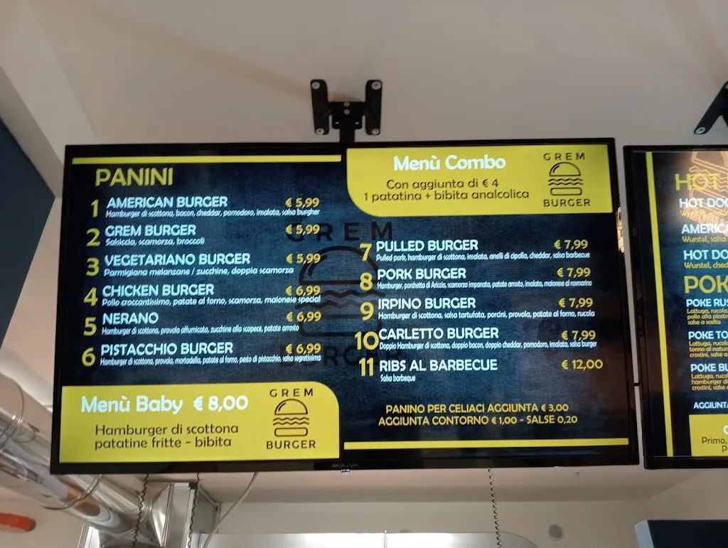 Menu_Grem Burger...hamburgeria italiana_Mercogliano_image_1