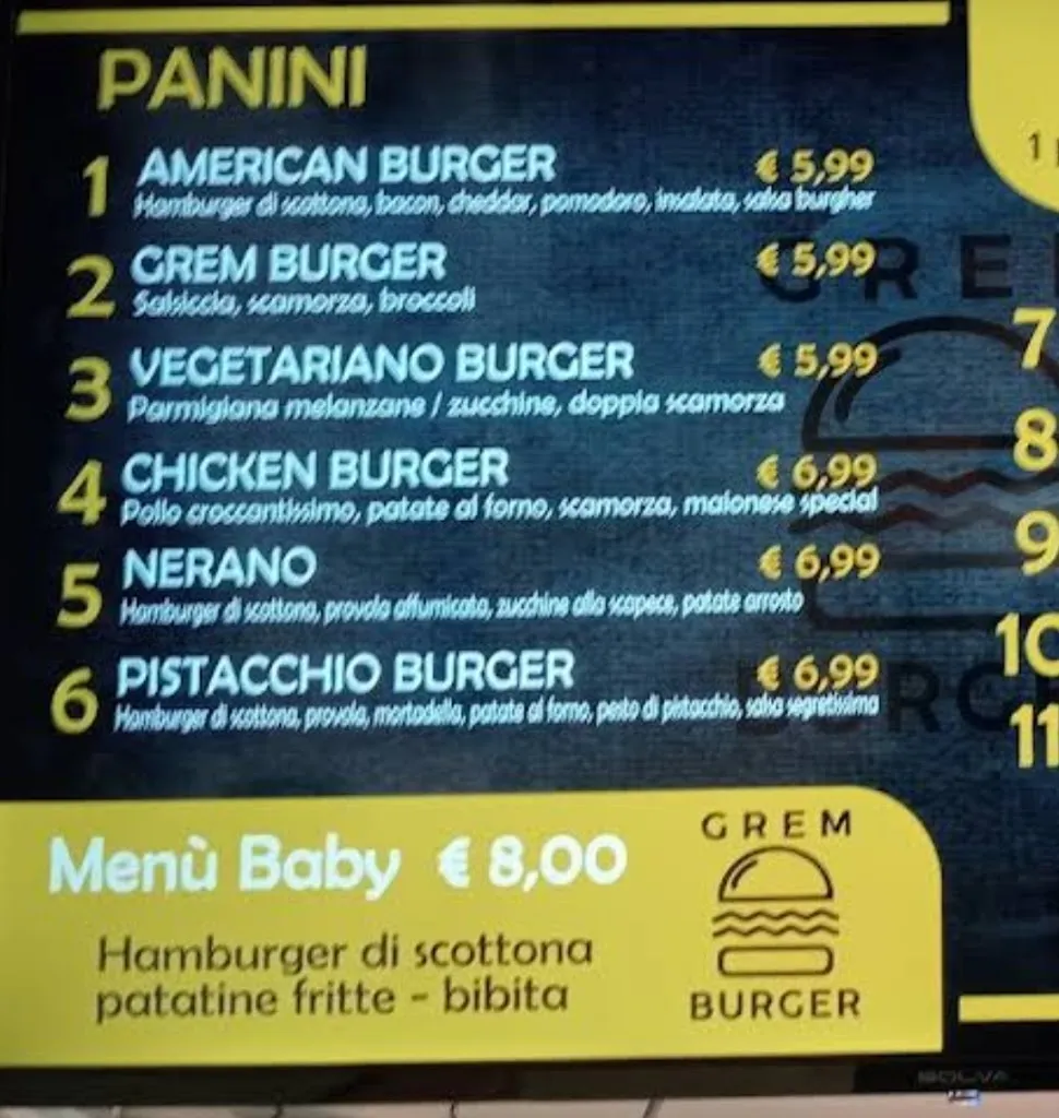 Menu_Grem Burger...hamburgeria italiana_Mercogliano_image_3
