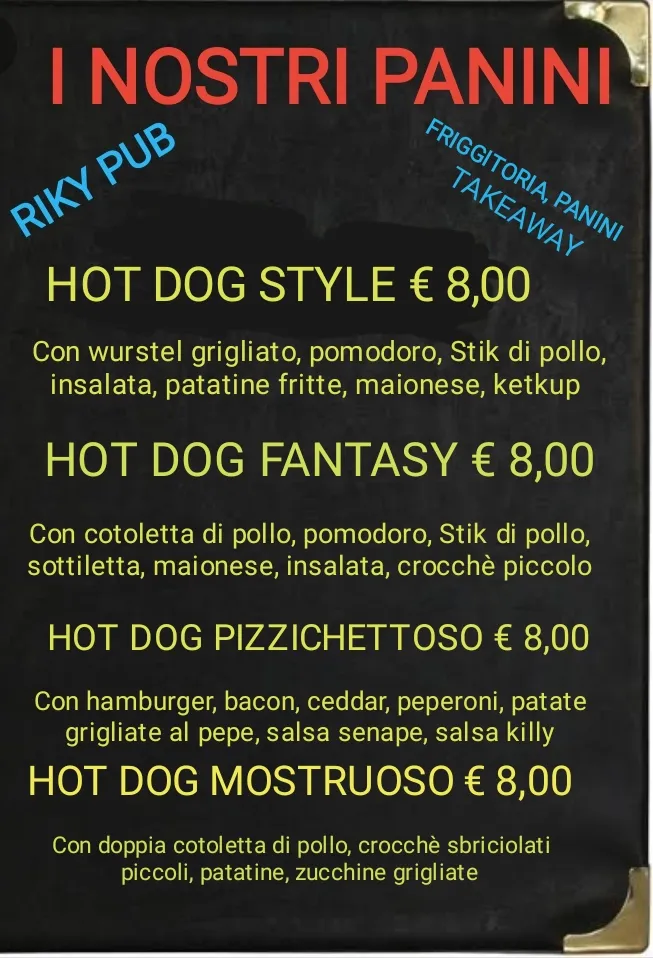 Menu_PANINOTECA, FRIGGITORIA RIKY PUB_Mondragone_image_4