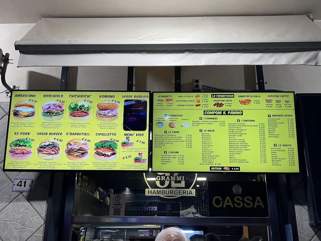 Menu_92 grammi hamburgeria_Mondragone_image_2