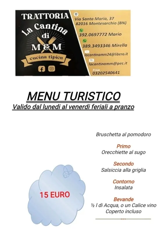 Menu_Trattoria La Cantina di M&M cucina tipica_Montesarchio_image_1