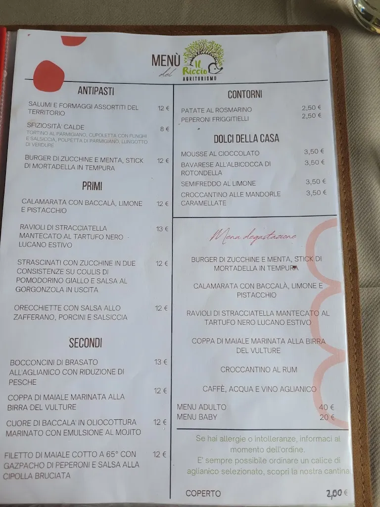 Menu_Ristorante @ Agriturismo Il Riccio_Monticchio_image_1