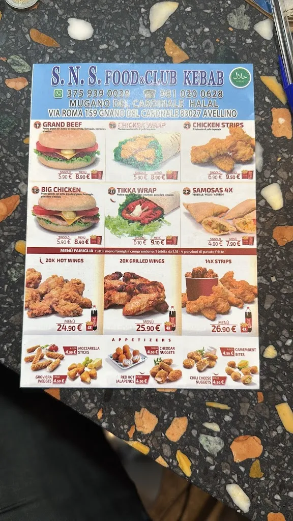 Menu_S.N.S FOOD&CLUB/KEBAB DI/SHAHID_Mugnano del Cardinale_image_2