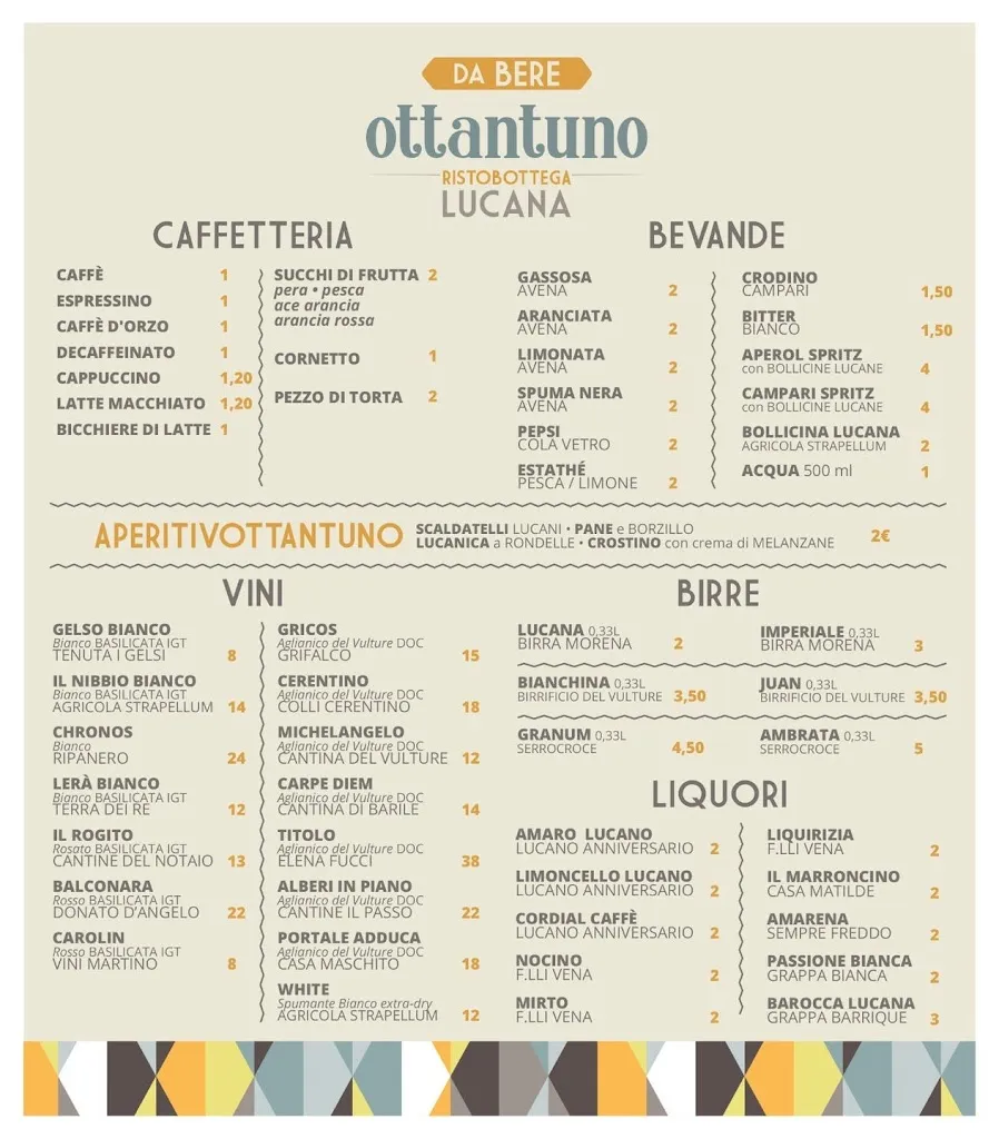 Menu_Ottantuno Ristobottega Lucana_Monticchio_image_1