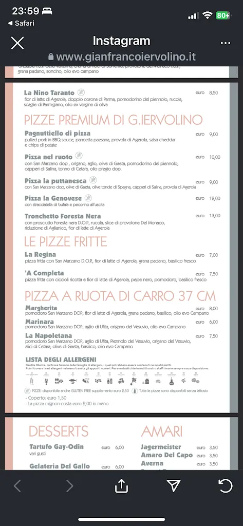 Menu_Gianfranco Iervolino Pizza e Fritti Ottaviano_Ottaviano_immagine_4
