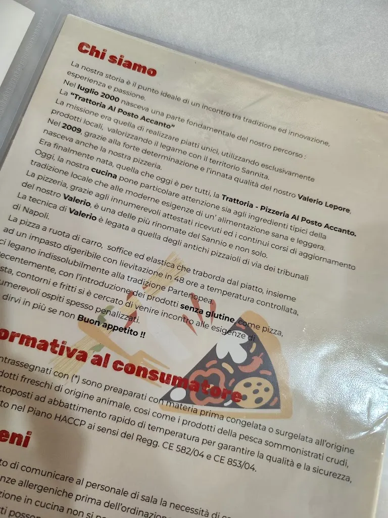 Menu_Trattoria pizzeria Al Posto Accanto_Pesco Sannita_image_1