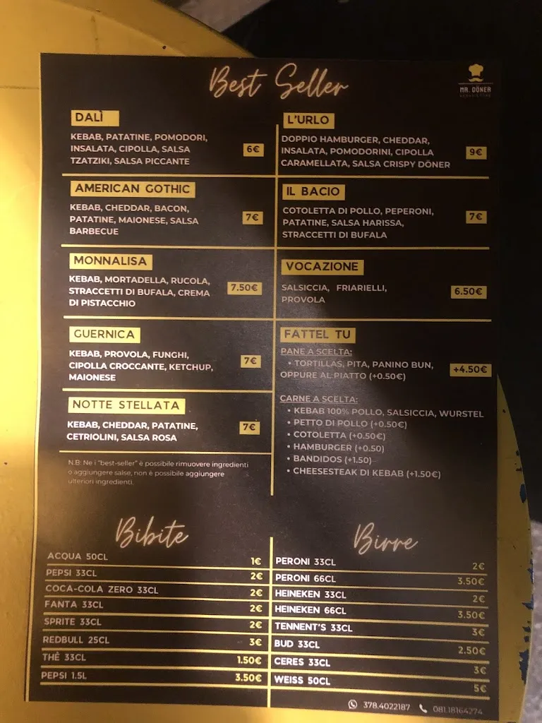 Menu_MR DONER kebab store _Pianura_image_2