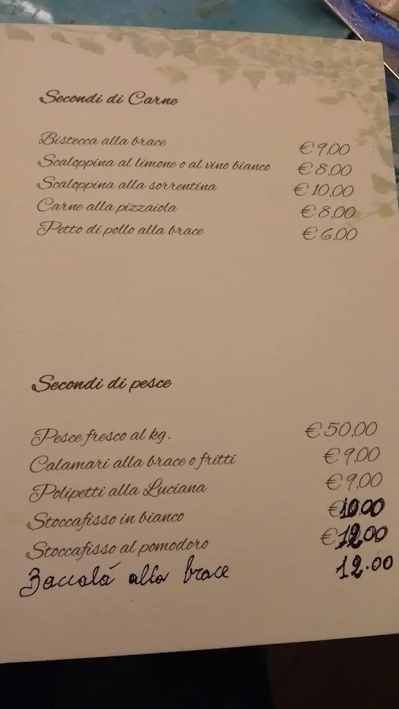 Menu_Trattoria Pizzeria 
