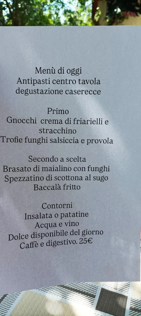 Menu_Trattoria con cucina Casereccia & 