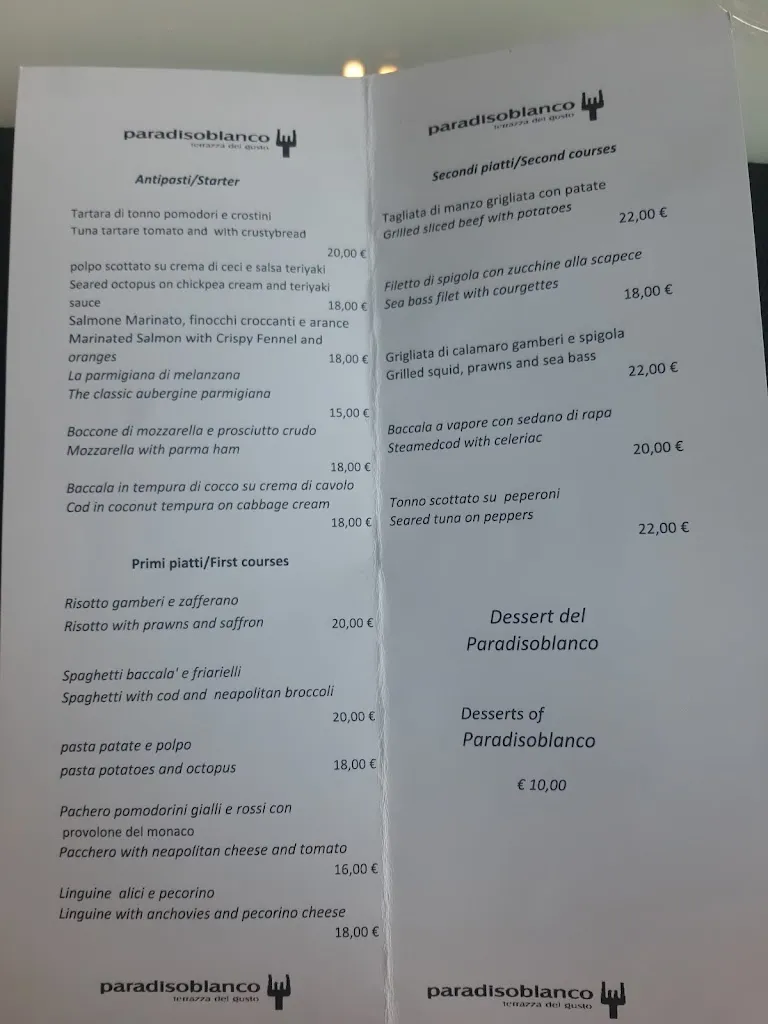 Menu_Paradisoblanco Restaurant_Posillipo_immagine_1
