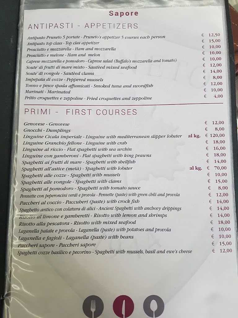 Menu_Ristorante Pruneto 1944_Posillipo_image_1