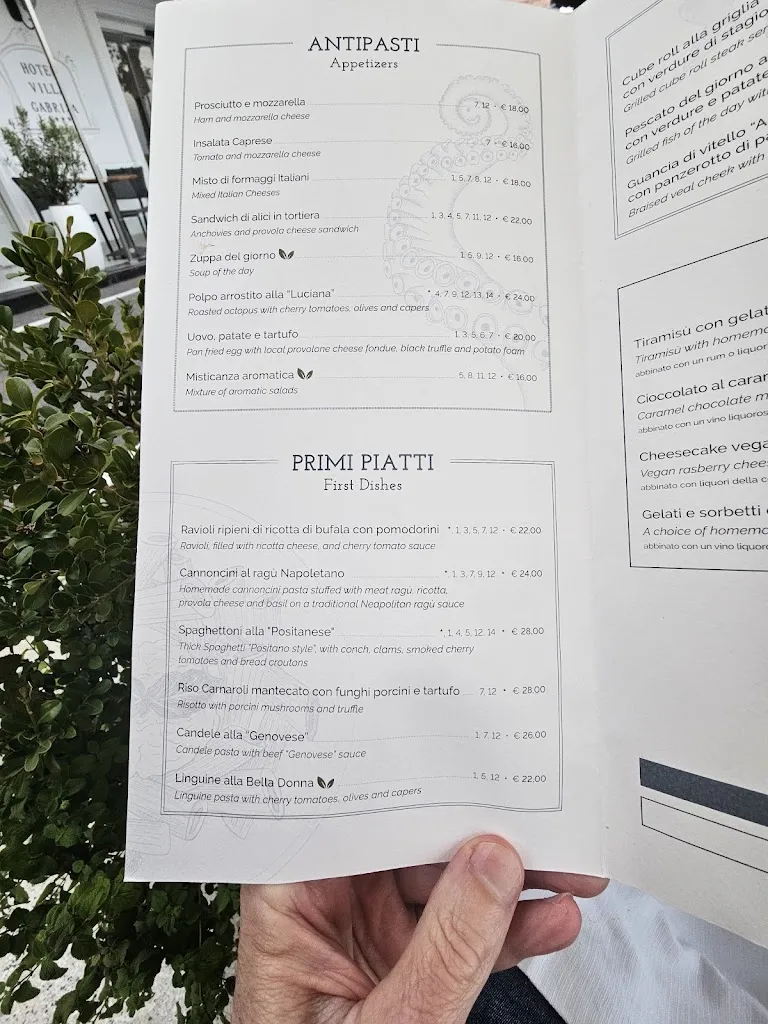 Menu_Da Gabrisa Restaurant_Positano_immagine_2