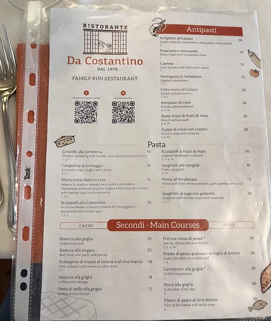 Menu_Ristorante Da Costantino_Positano_image_2