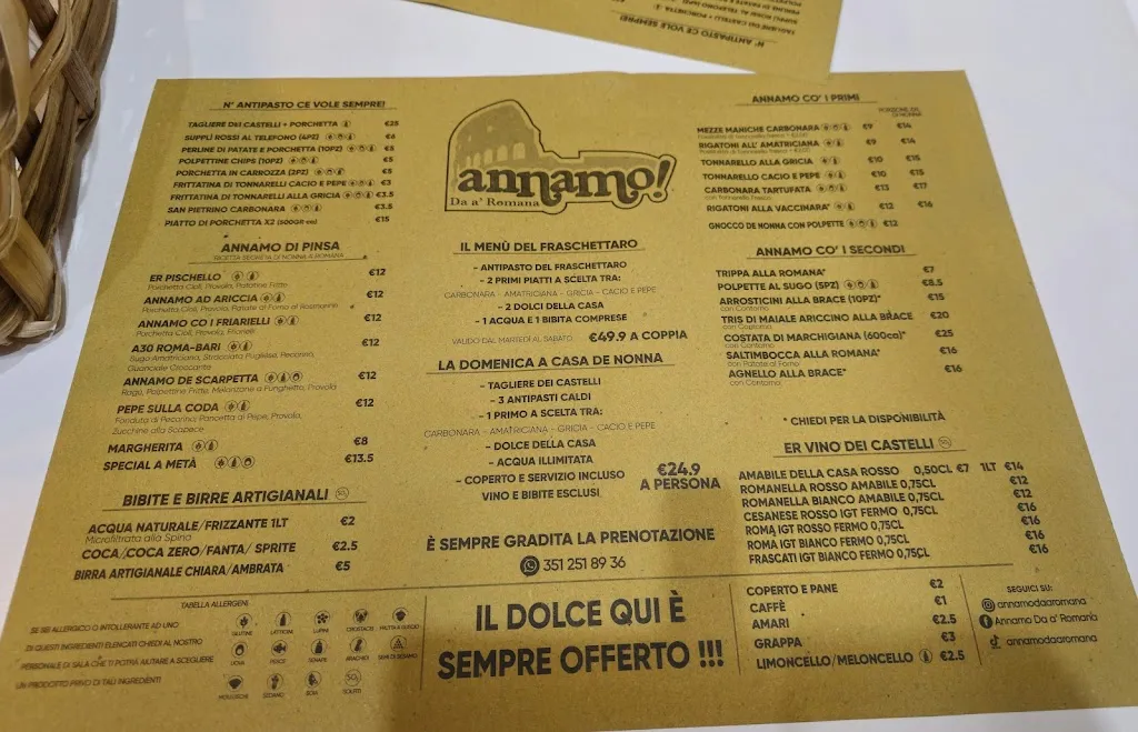 Menu_Fraschetteria Annamo da a' Romana_Pomigliano d'Arco_image_1