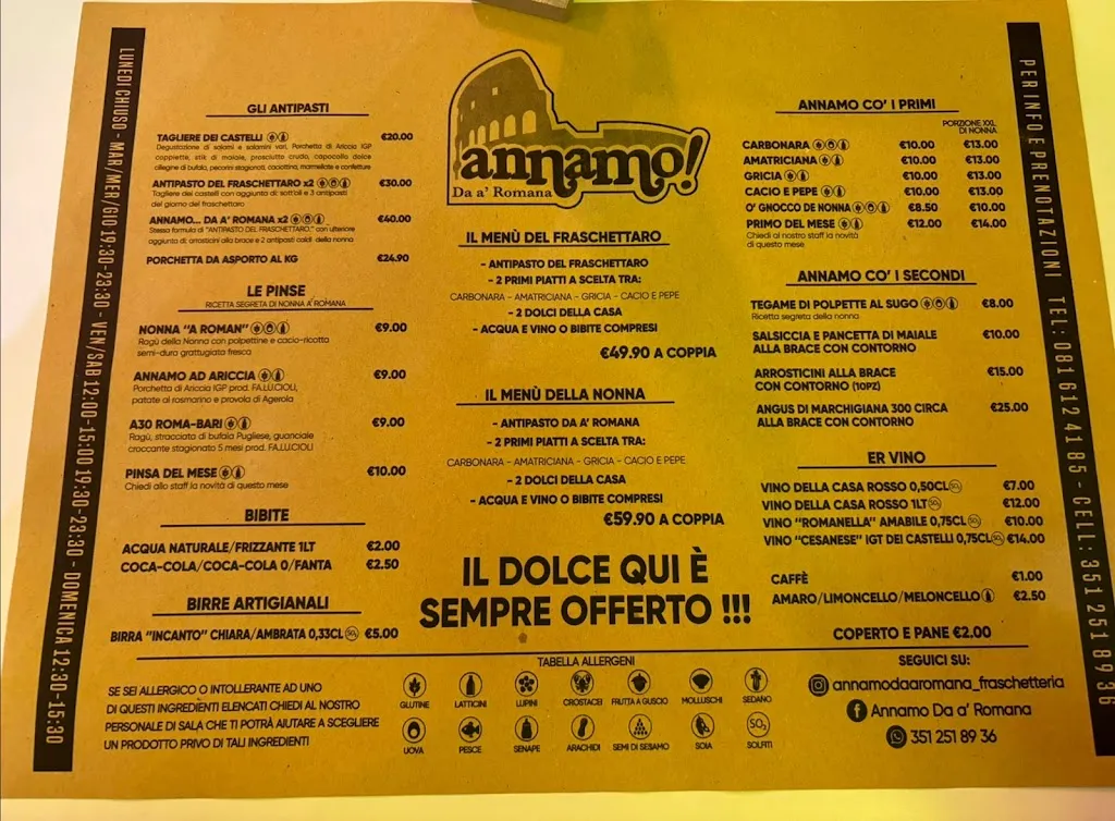 Menu_Fraschetteria Annamo da a' Romana_Pomigliano d'Arco_image_2