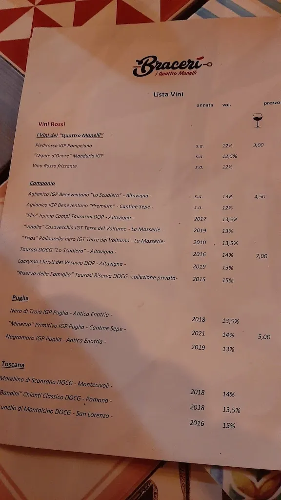 Menu_Bracerì I Quattro Monelli_Pomigliano d'Arco_image_1