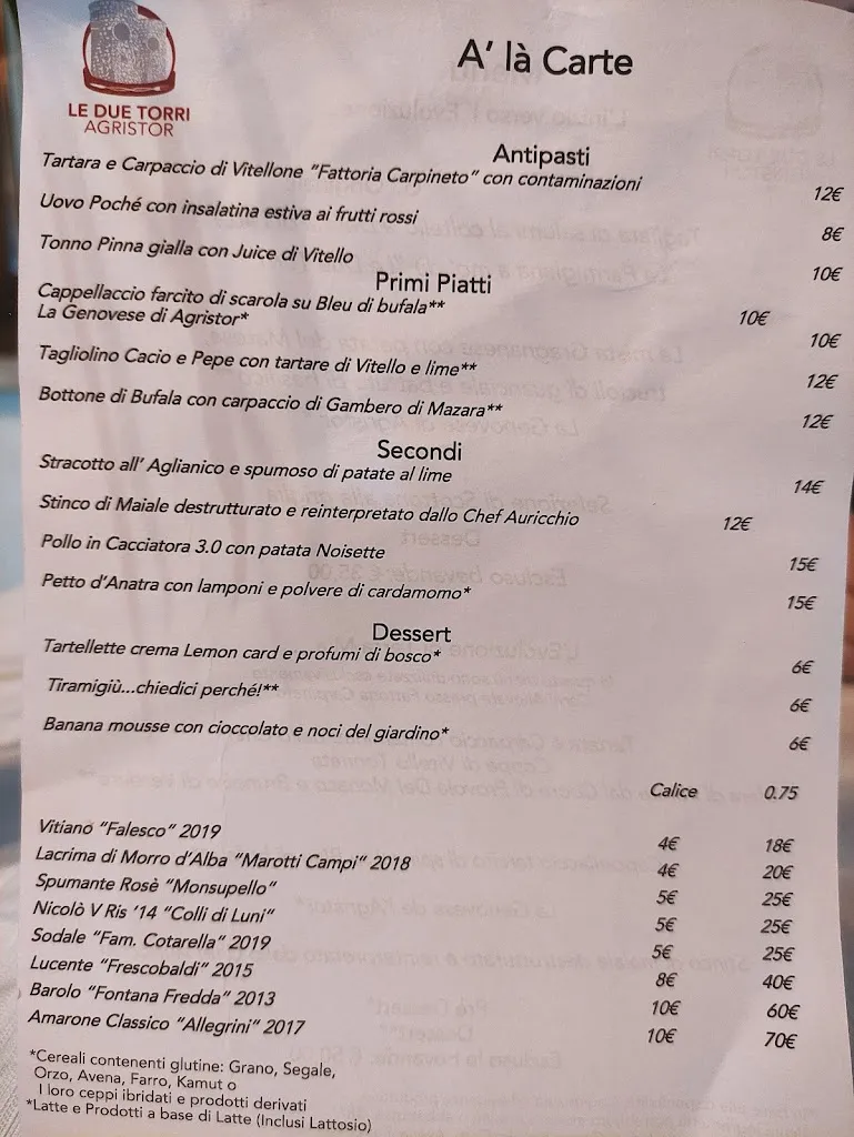 Menu_Agristor Le Due Torri_Presenzano_immagine_3