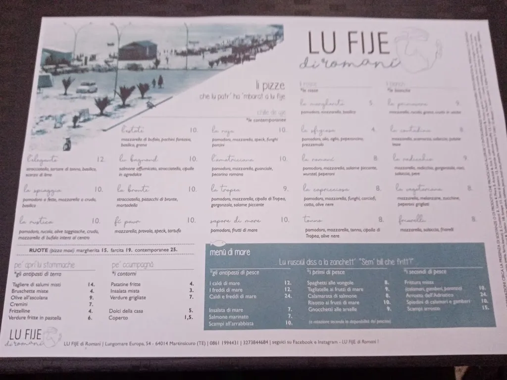 Menu_Lu Fije di Romanì - Pizzeria Ristorante a Martinsicuro - Pizza e Pesce di Tradizione dal 1975_Martinsicuro_image_1