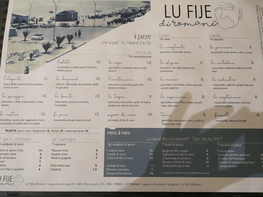 Menu_Lu Fije di Romanì - Pizzeria Ristorante a Martinsicuro - Pizza e Pesce di Tradizione dal 1975_Martinsicuro_image_2
