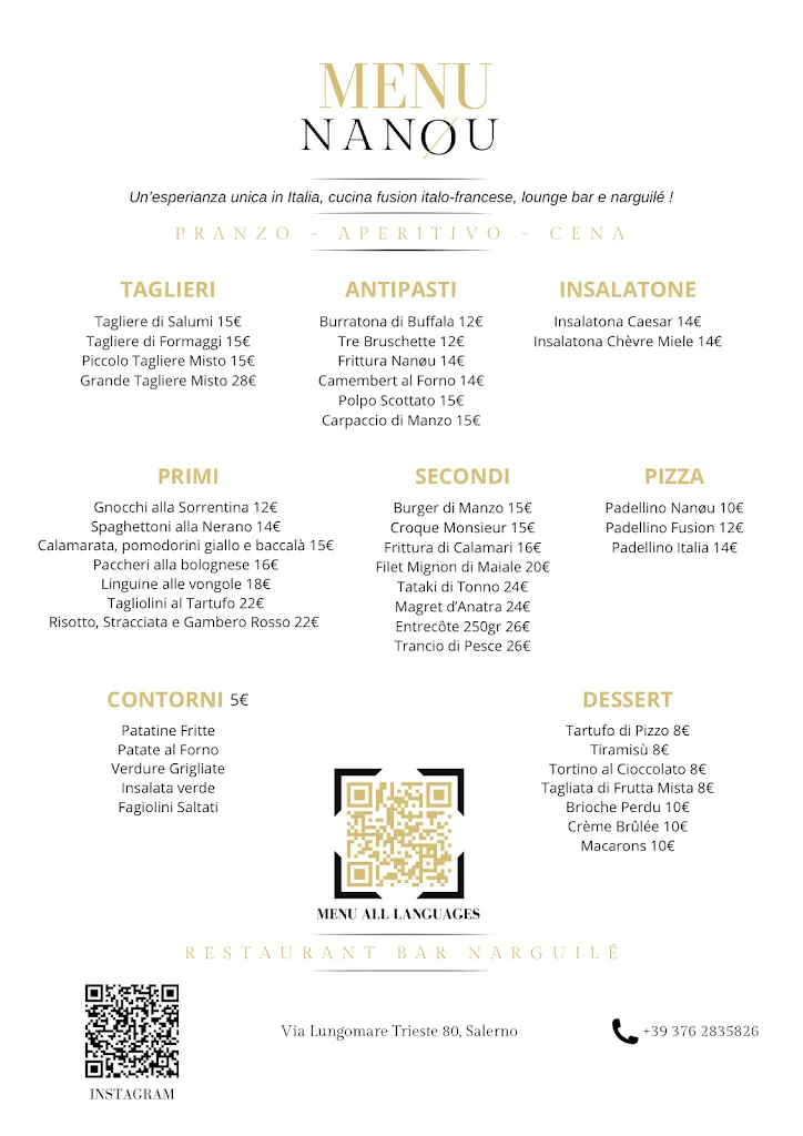 Menu_Nanou Restaurant Lounge Salerno Lungomare_Provincia di Salerno_image_1