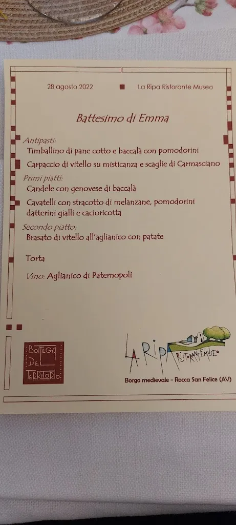 Menü_La Ripa Ristorante - Museo_Rocca San Felice_Bild_1