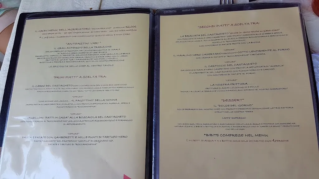 Menu_Il Castagneto Oasi Di Campagna Roccamonfina_Roccamonfina_immagine_3